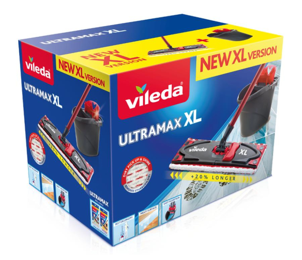 VILEDA Zestaw Vileda UltraMax XL BOX - mop płaski + wiadro - 477609 - zdjęcie